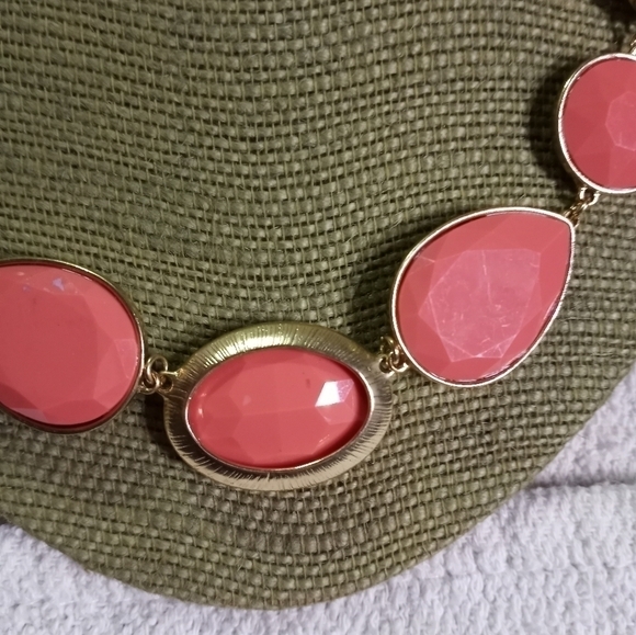 Goldtone orange time & tru statement runway necklace - Picture 5 of 5